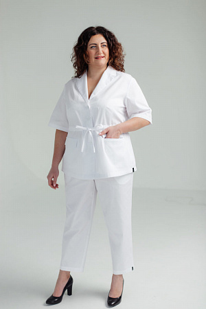 Блуза на пуговицах PLUS SIZE, белая