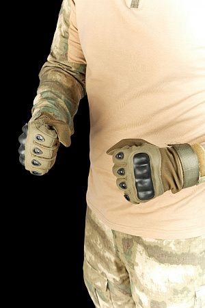 Перчатки тактические с пальцами АЛЬФА (ХАКИ)-К Fantom Force в Тюмени 1